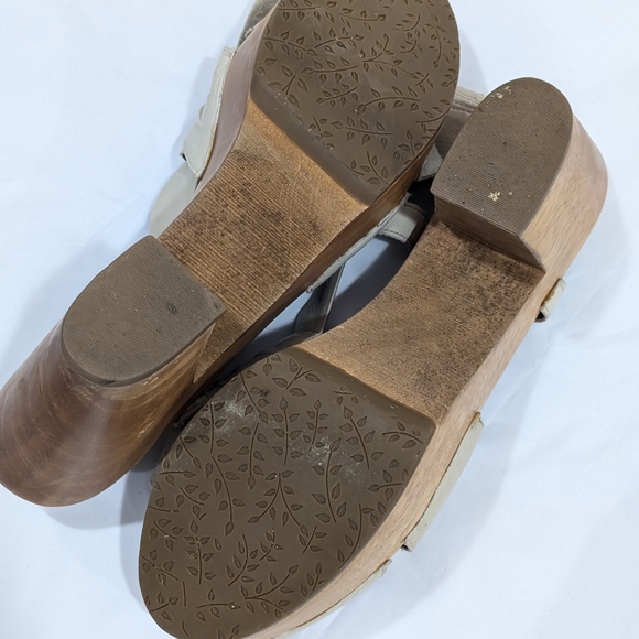 Anthro Miss Albright Platform Sandals, Cream Leather - Picture 9 of 13